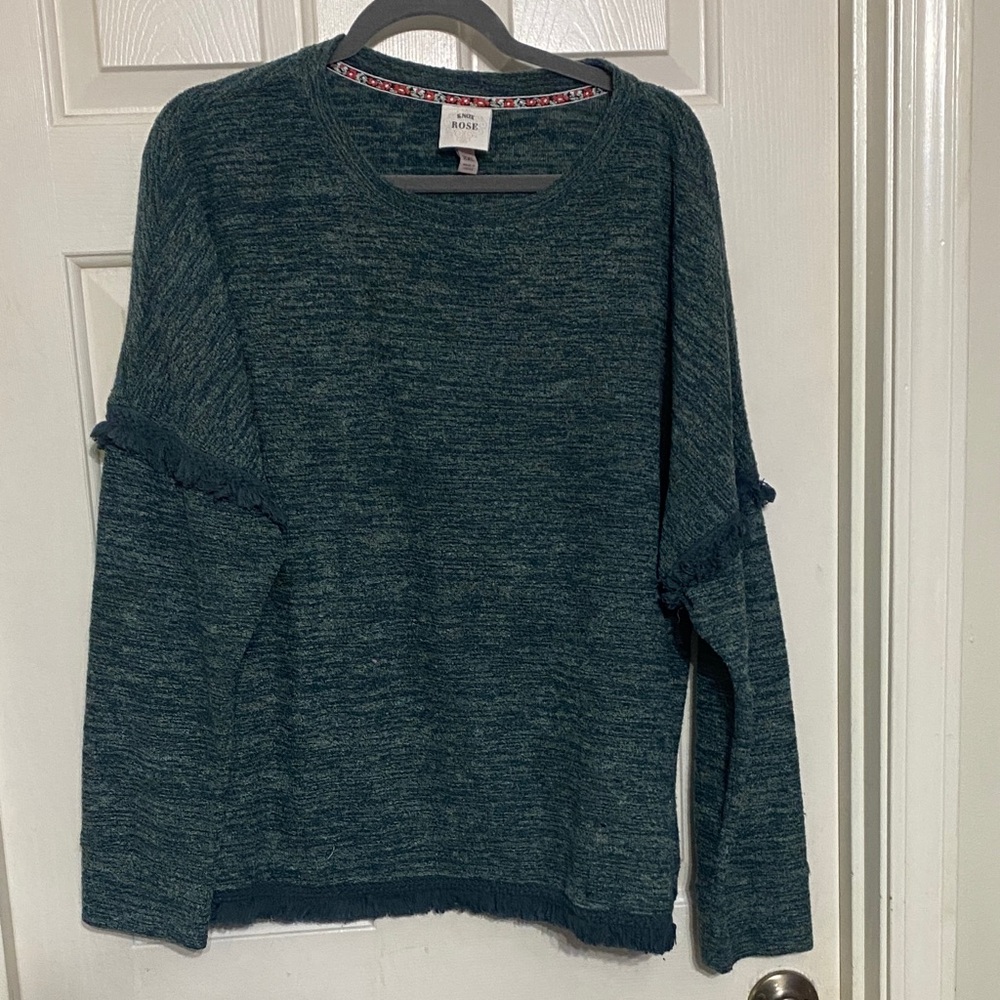 Knox Rose Women's Hunter Green Crew Neck Sweater